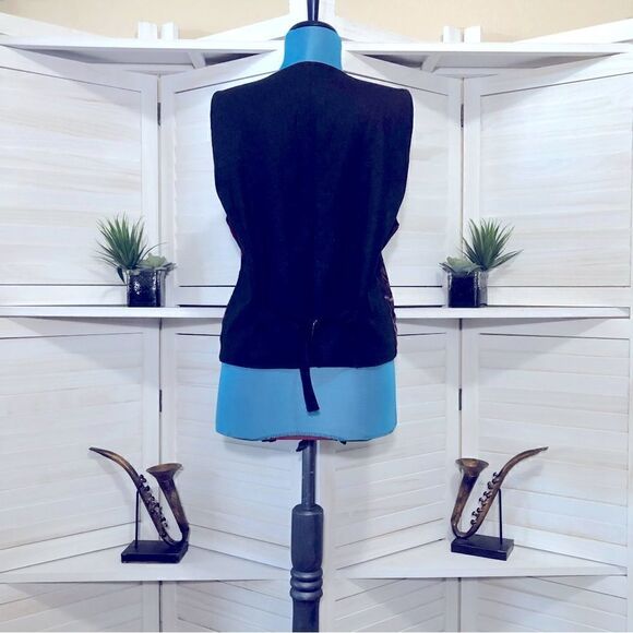 Vintage 90s Y2K Silk Patchwork Quilted Vest Size Medium - Picture 3 of 8